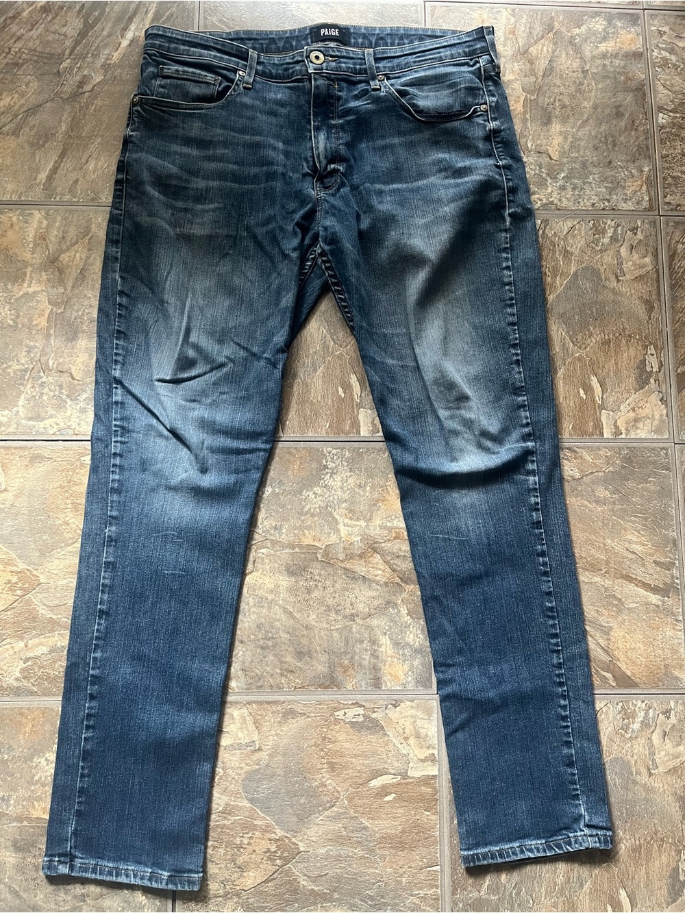 Paige Men's Dark Wash Slim Jeans - Navy Blue